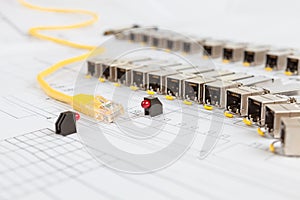 SFP network modules for network switch, patch cord and diodes