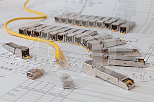 SFP network modules for network switch and patch cord