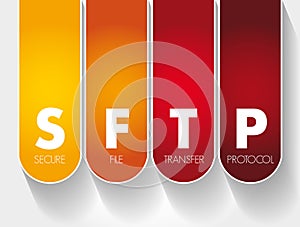 SFTP - Secure File Transfer Protocol acronym, technology concept background