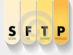 SFTP - Secure File Transfer Protocol acronym, technology concept background