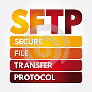 SFTP - Secure File Transfer Protocol acronym, technology concept background