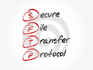 SFTP - Secure File Transfer Protocol acronym, technology concept background