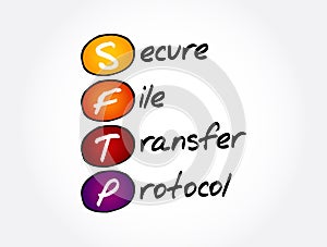 SFTP - Secure File Transfer Protocol acronym, technology concept background