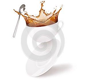 coffee cup white background movement