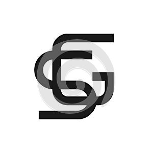 SG Letter bold style logo template.