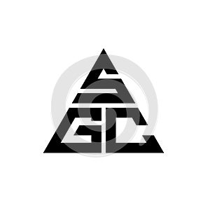 SGC triangle letter logo design with triangle shape. SGC triangle logo design monogram. SGC triangle vector logo template with red