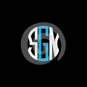 SGN letter logo abstract creative design.