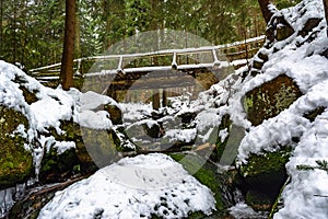 Sgwd Clun-Gwyn Waterfall located in Waterfall Country in Brecon Beacons National Park and Forest Fawr Geopark, the Vale