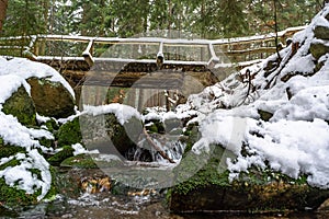 Sgwd Clun-Gwyn Waterfall located in Waterfall Country in Brecon Beacons National Park and Forest Fawr Geopark, the Vale