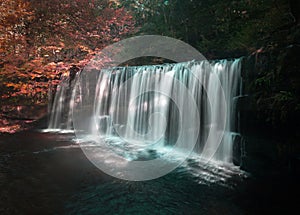 Sgwd Ddwli Uchaf waterfall in full flow photo