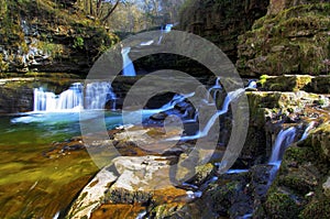 Sgwd Isaf Clun Gwyn Waterfall River Afon Mellte