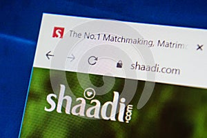 Shaadi.com Web Site. Selective focus.