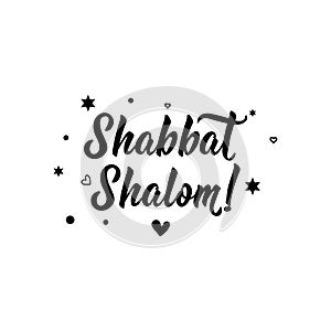 Shabbat Shalom. Jewish holiday. Lettering. . element for flyers, banner and posters Modern calligraphy