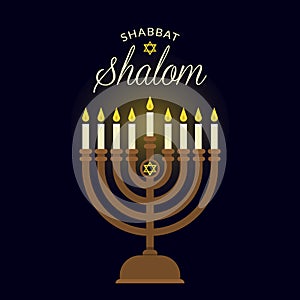 Shabbat Shalom Vector Background
