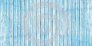 Shabby chic background of old wooden planks painted in soft blue