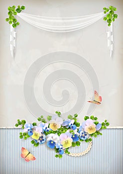 Shabby chic romantic flower vintage background