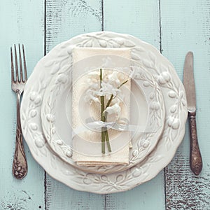 Shabby chic table setting