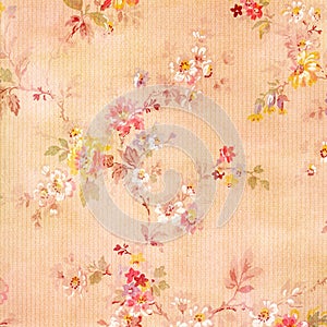 Shabby Chic Vintage Antique Rose Floral Wallpaper