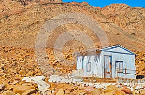 Shabby house in desert of Sinai, Egypt