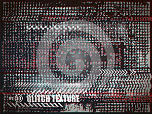 Shabby overlay texture with glitch effect. Vector background.