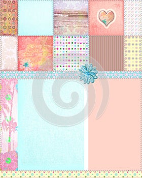 Shabby Quilt Montage Background photo