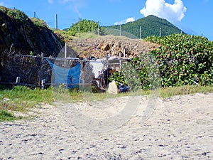 Shack on Orient Bay Beach on the Island of St. Martin