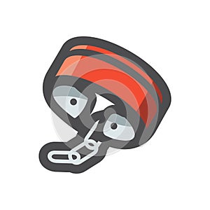 Shackles Chain and red bracelet Vector icon Cartoon illustration.