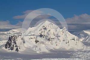 Shackleton Mountain in the mountain range on the Antarctic Peninsula