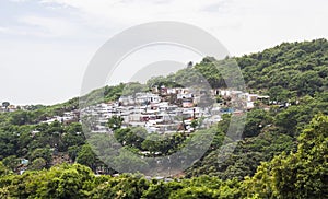 Shacks of an Informal Settlement Built on a Hill, South Africa