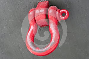 Shackle and hook of a shipping connection photo