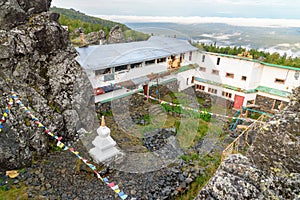 Shad Tchup Ling Buddhist monastery on mountain Kachkanar. Russia
