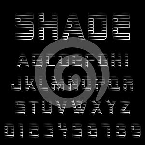 Shade alphabet font template