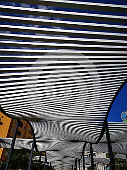 Shade roof in the pedestrian area in the center of Torremolinos town