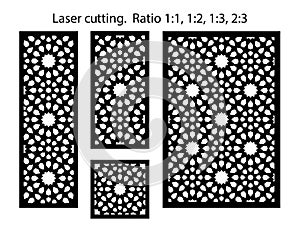 Shade screen, privacy fence template. Laser cut vector panel, screen, fence, divider. Cnc decorative pattern, jali photo