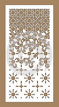 Shade screen, privacy fence template. Laser cut vector panel, screen, fence, divider. Cnc decorative pattern, jali