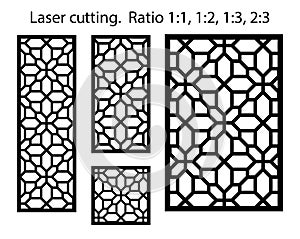 Shade screen, privacy fence template. Laser cut vector panel, screen, fence, divider. Cnc decorative pattern, jali photo