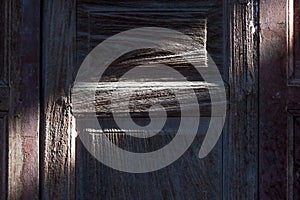 Shade and shadow of retro wooden door.