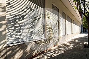 Shade and shadow from window roller shutter photo