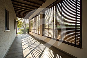 Shade and shadow from window roller shutter photo