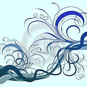 Shaded blue swirls background photo