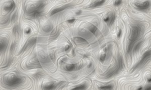 Shaded relief topographic map vector illustration, contour line map of rough terrain photo