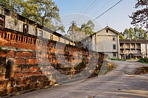 Shaded slope in deserted 630 factory built in 1970s