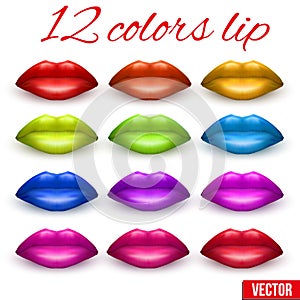 Shades of Beautiful luscious multicolor lips.