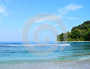 Shades of Blue - Picturesque Landscape with Turquoise Water, Blue Sky, Green Trees at Radhanagar Beach, Havelock Island, Andaman