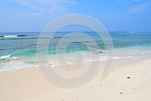 Shades of Blue in Water & Sky with White Sandy Beach - Radhanagar Beach, Havelock Island, Andaman, India - Natural Background