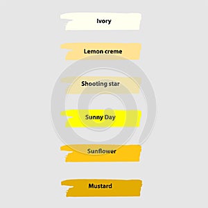 Diiferent shades of yellow color