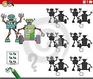 shadow activity with cartoon robots characters