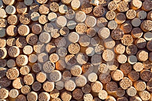 Shadow on the backgrounds of of wine corks.