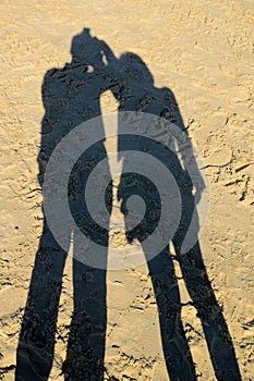 Shadow on the beach sand