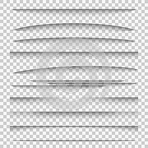Shadow dividers. Line paper design panel shadow effects divider webpage edge template tabs group, web frame elements photo